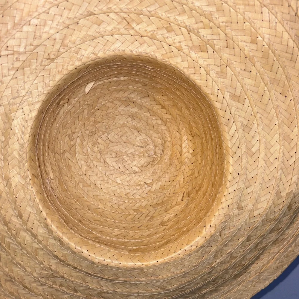 Wide Brim Straw Hat Tan With Rope Seashell Detail OS